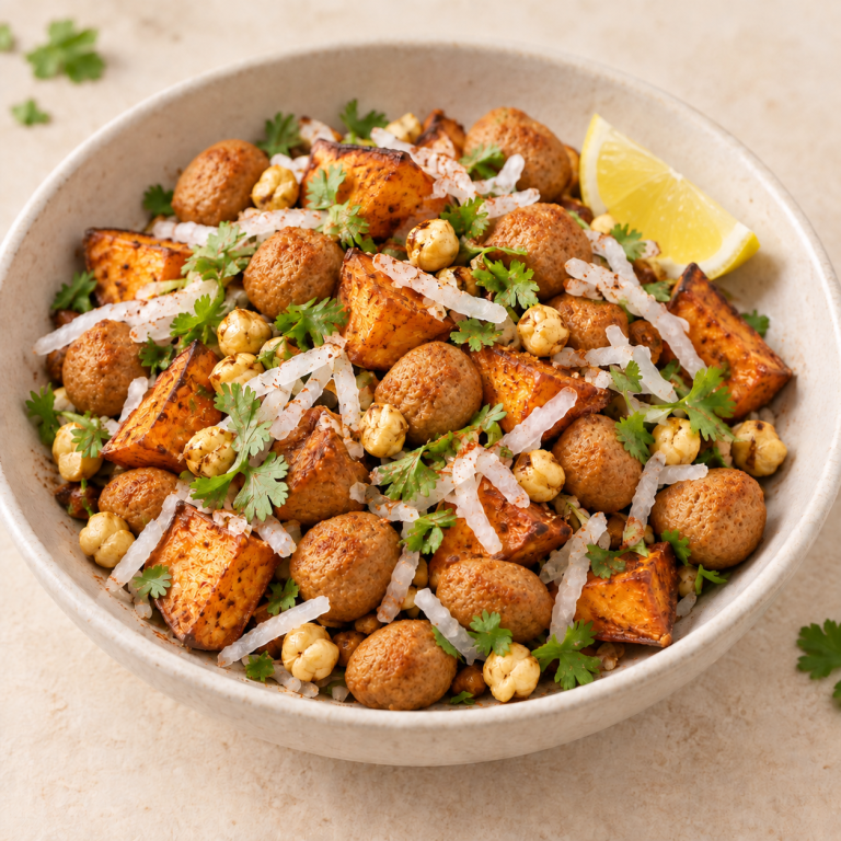 Sweet Potato, Soya and Chana Chaat