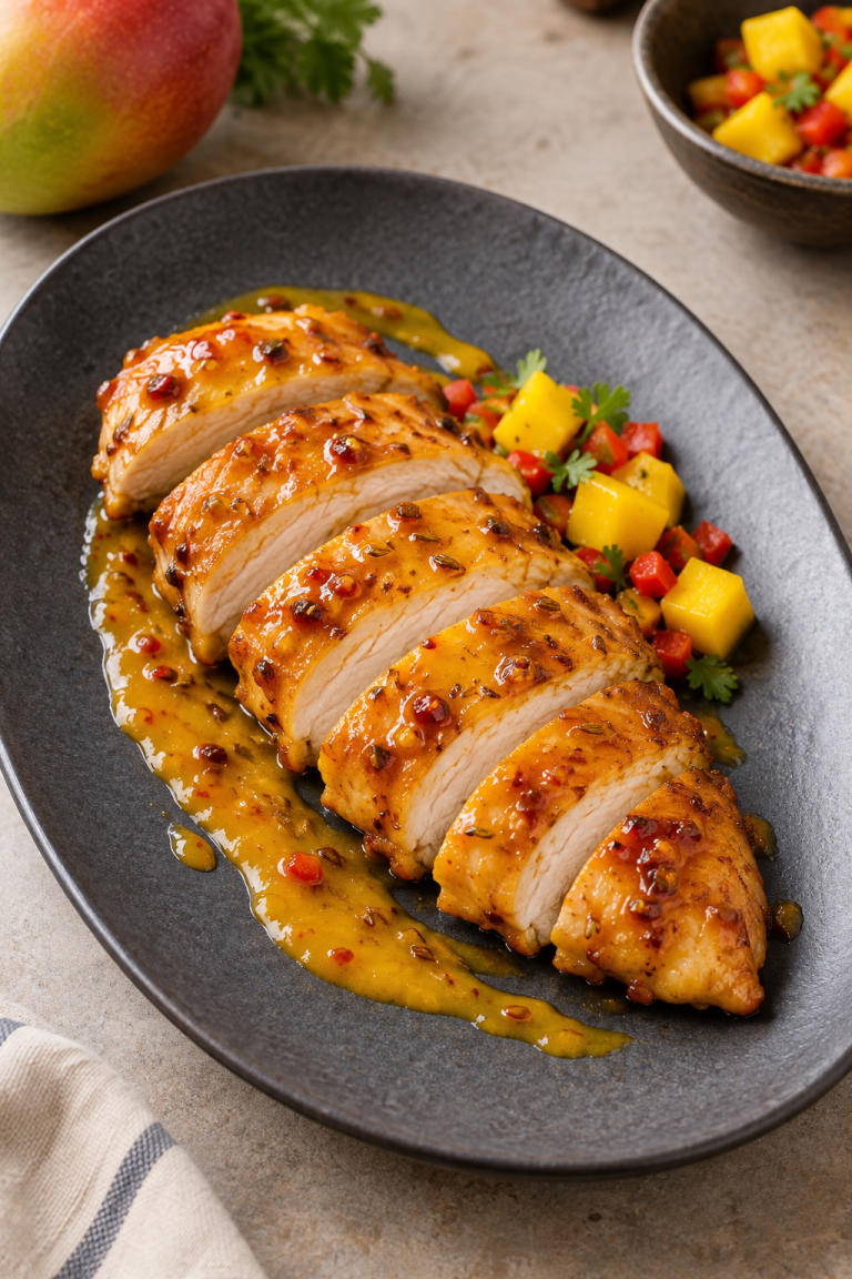 Spicy Tangy Mango Chicken