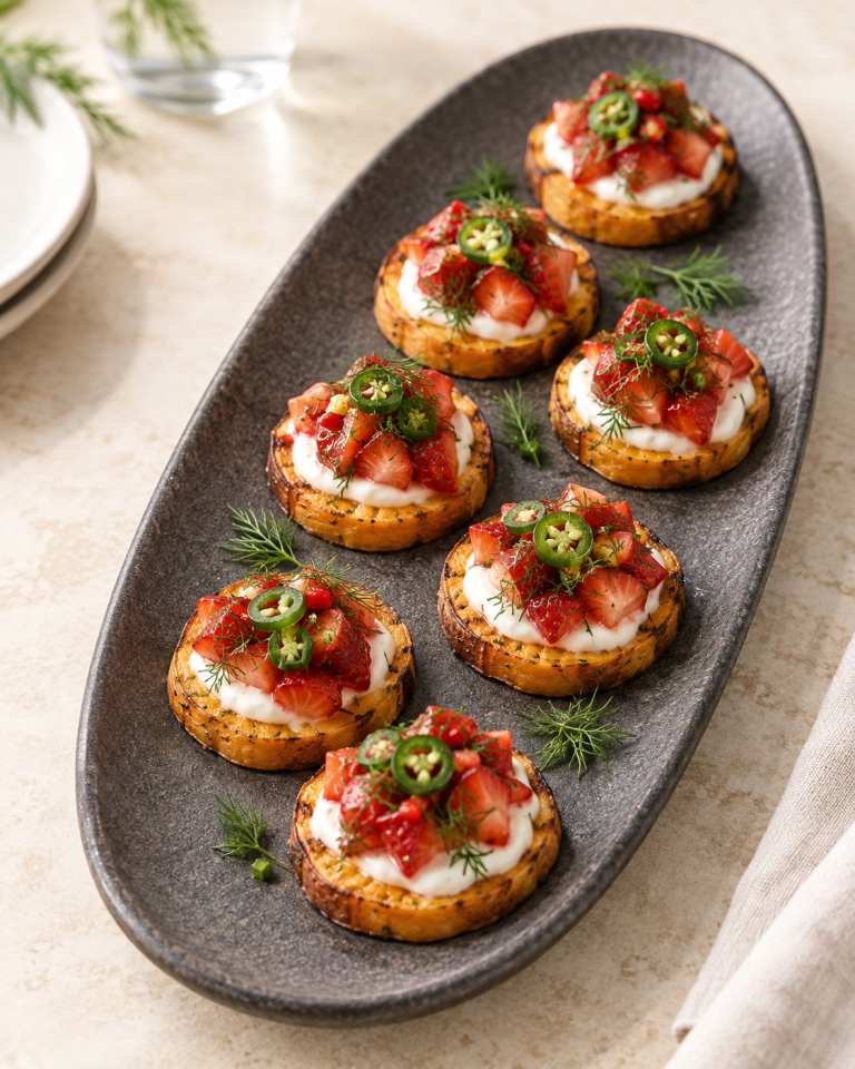 Strawberry Sweet Potato Crostini